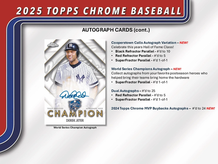 2025 Topps Chrome Baseball Hobby Box (24 Ct)