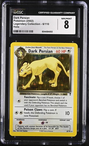 Pokemon 2002 Legendary Collection 6/110 Dark Persian Holo CGC 8