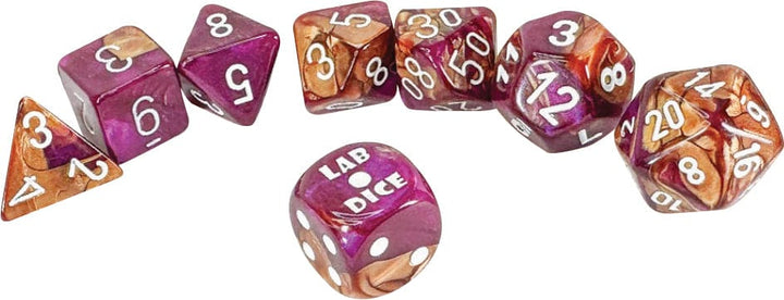 Lab Dice 7-Die Set: Copper Purple/White