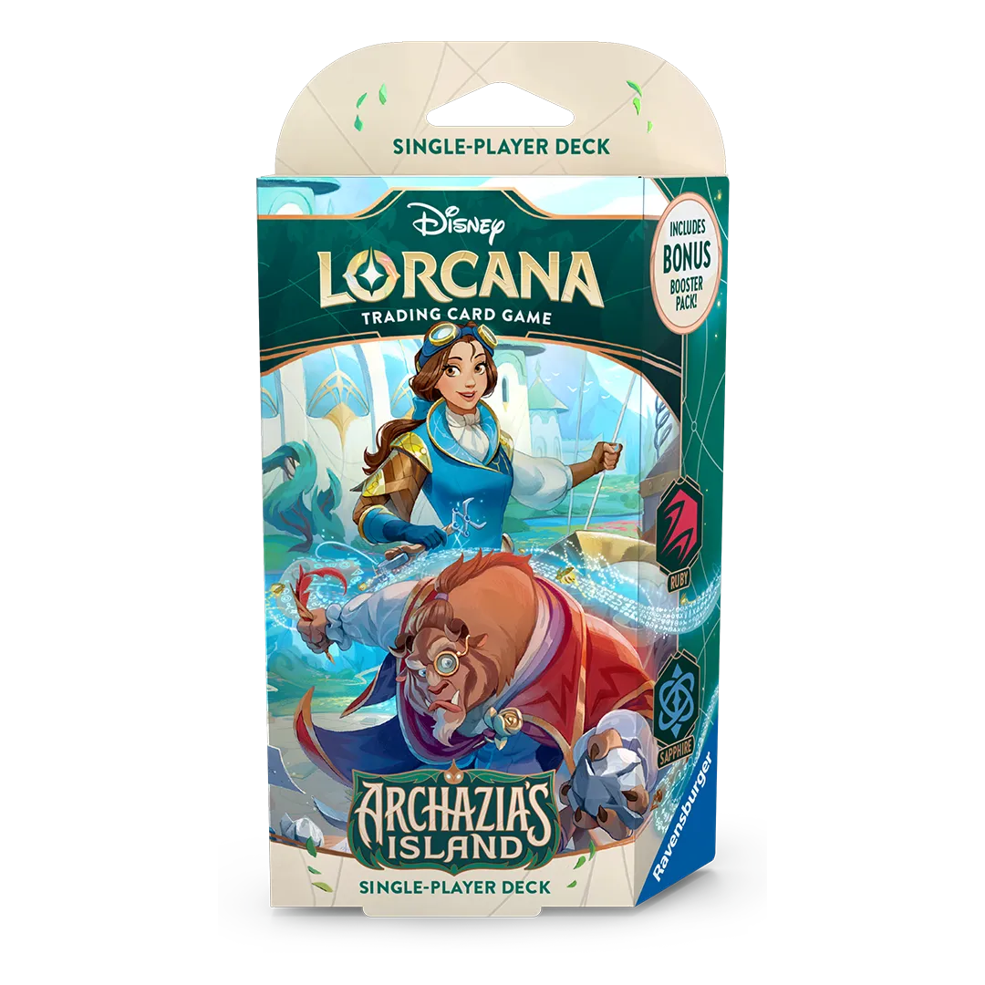 Disney Lorcana TCG: Archazia’s Island - Starter Deck: Ruby/Sapphire (Belle & Beast)