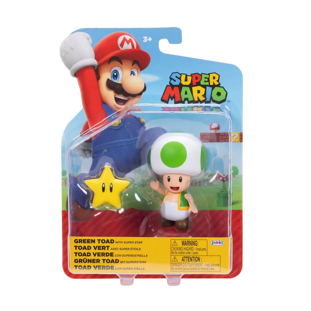 Super Mario Wave 53 Green Toad w/ Star 4in Figure