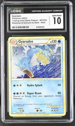 Pokemon 2023 CLK Blastoise & Suicune ex Deck 007/034 Gyarados Holo CGC 10