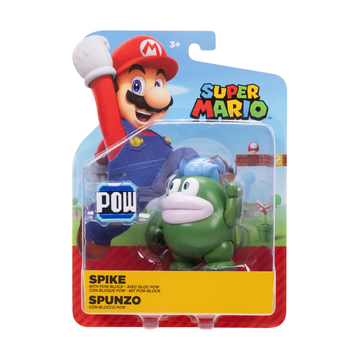 Super Mario Wave 51 Spike w/ Pow Block 4in Figure