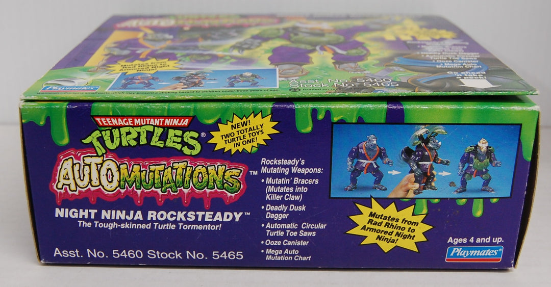 Ninja Turtles TMNT Auto Mutations - Night Ninja Rocksteady 1993 Complete