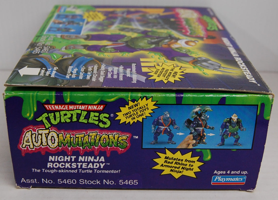 Ninja Turtles TMNT Auto Mutations - Night Ninja Rocksteady 1993 Complete