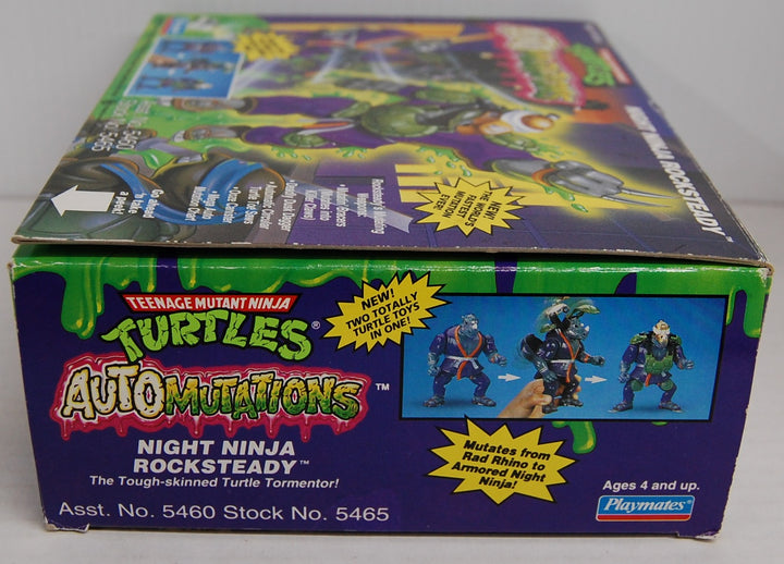 Ninja Turtles TMNT Auto Mutations - Night Ninja Rocksteady 1993 Complete