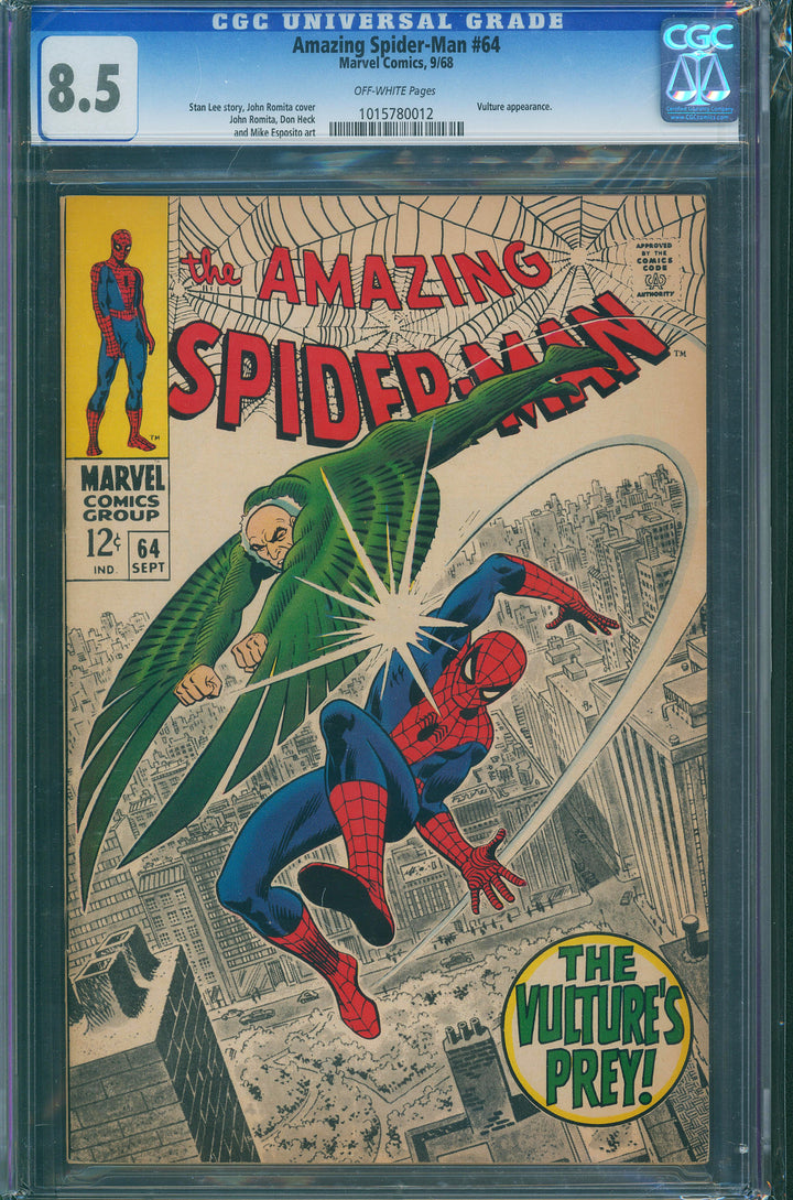 Amazing Spider-Man #64 CGC 8.5 Off White Pages