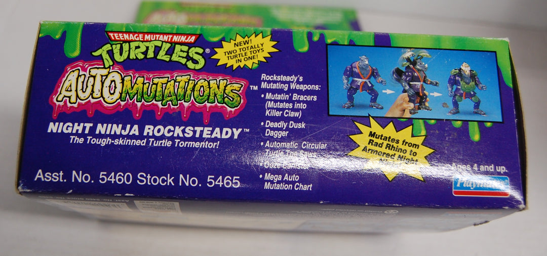 Ninja Turtles TMNT Auto Mutations - Night Ninja Rocksteady 1993 Complete