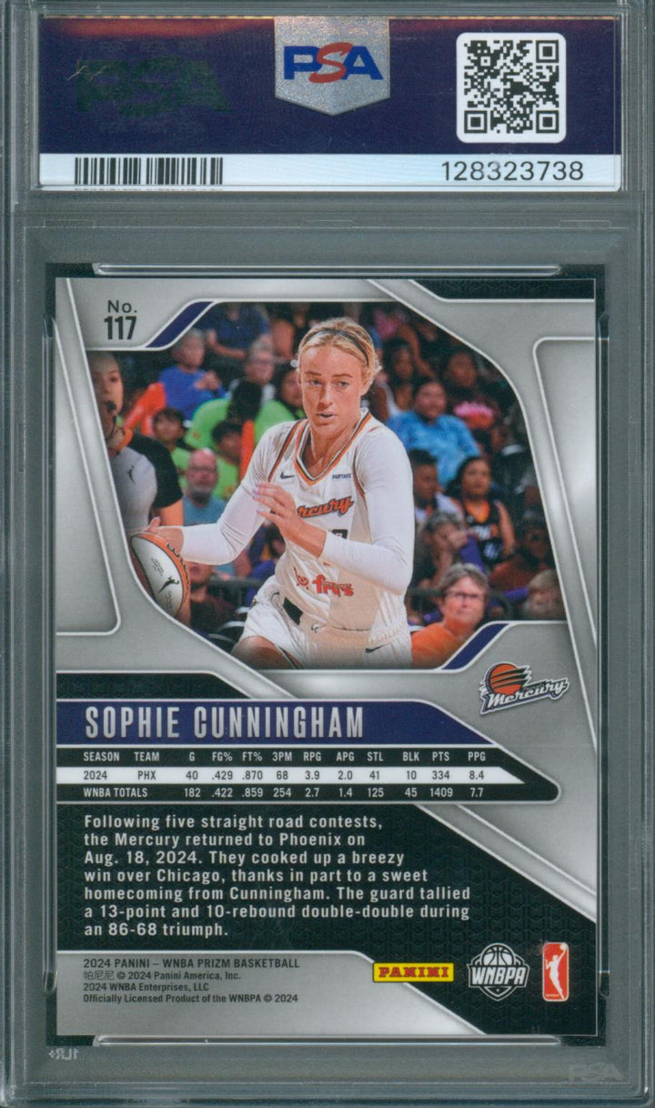 2024 Panini Prizm WNBA  Basketball Sophie Cunningham #117 Ice PSA 10 GEM MINT
