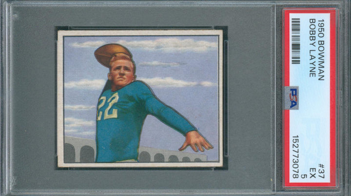 1950 Bowman Football Bobby Layne RC #37 PSA 5 EX