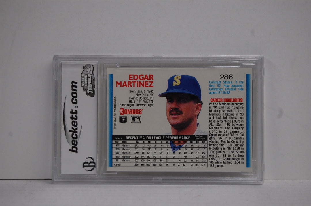 1992 Donruss Baseball Edgar Martinez #286 BCCG 9