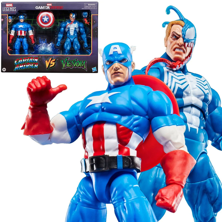 Marvel Legends Series Gamerverse Captain America vs. Venom 6-Inch Action Figures