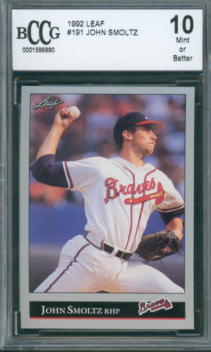 1992 Leaf Baseball John Smoltz #191 BCCG 10
