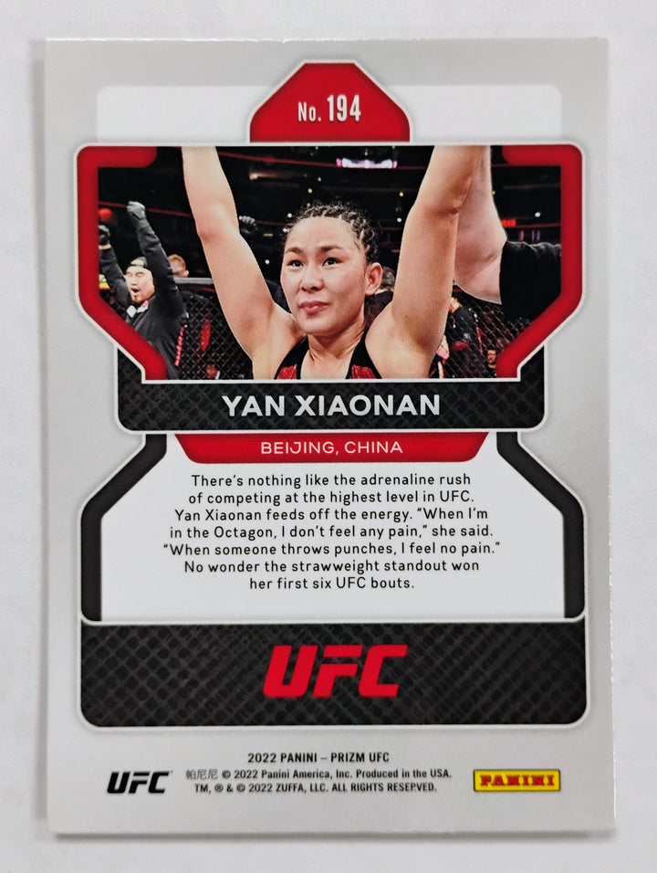 2022 Panini UFC Yan Xiaonan Silver/Red Prizm #194