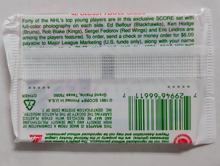 1991 Score  Hockey Canadian Series 1 Sealed Pack
