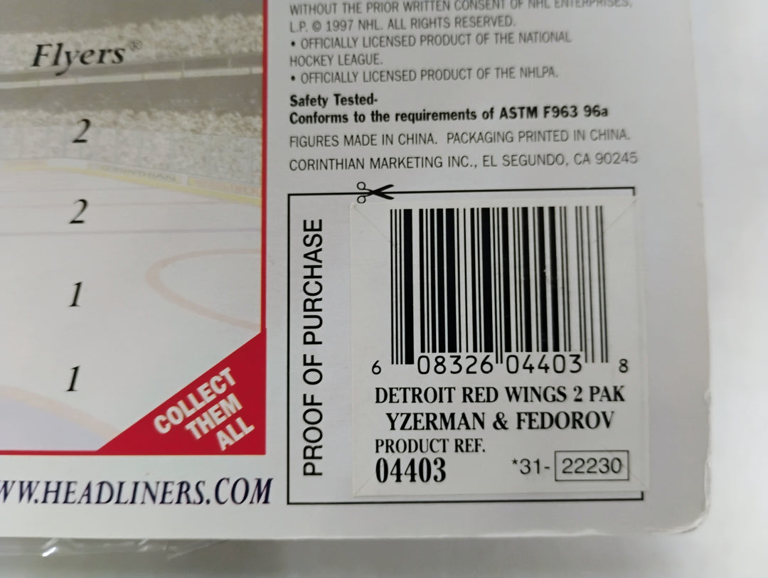 1997 Headliners Detroit Red Wings Stanley Cup Champions Yzerman/Ferorov Sealed