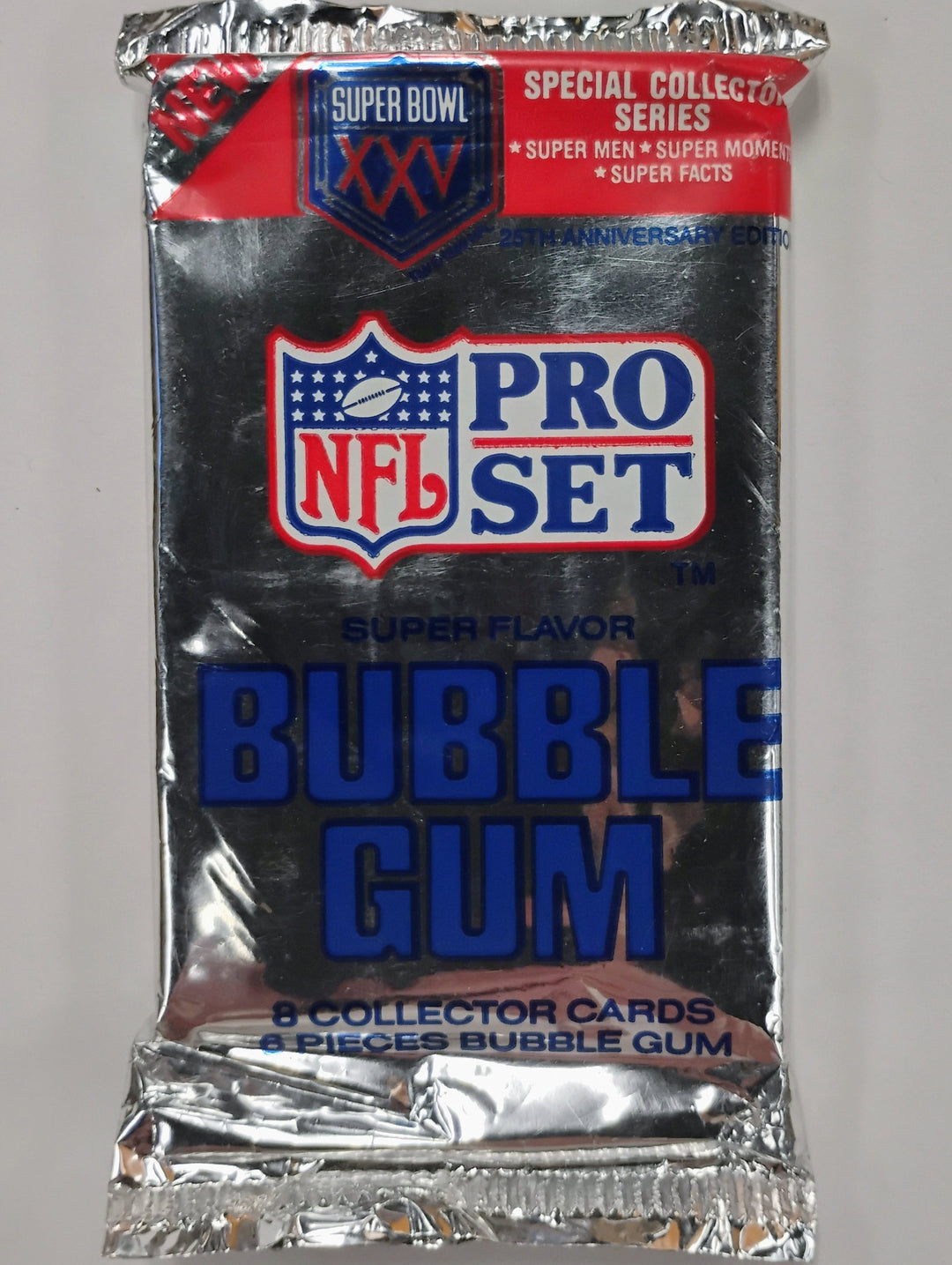 1990 Pro Set Super Bowl XXV 25th  Ann. Football Sealed Pack W/Bubble Gum