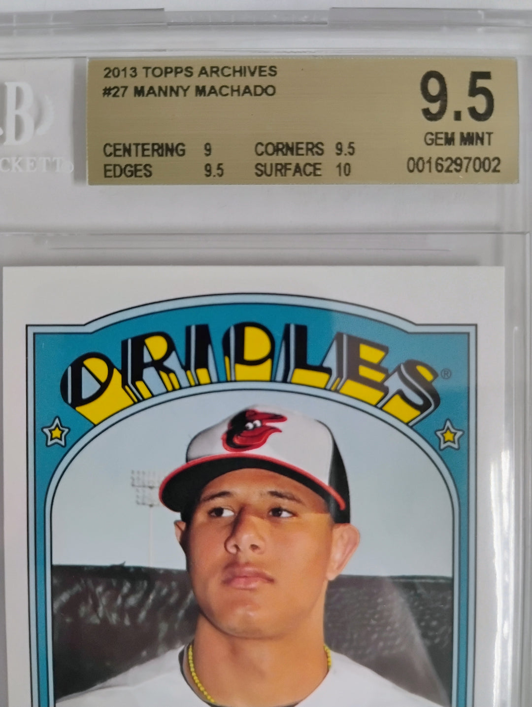 2013 Topps Archives Baseball Manny Machado Rookie BGS 9.5