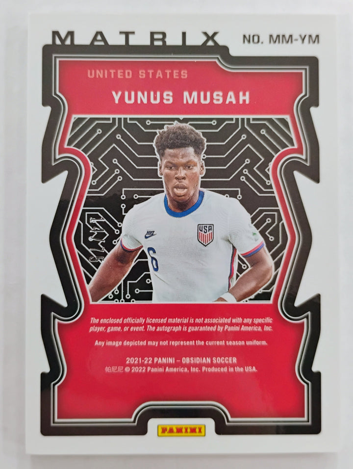2021-22 Panini Obsidian Soccer Yunus Musah #NM-YM Matrix 14/75