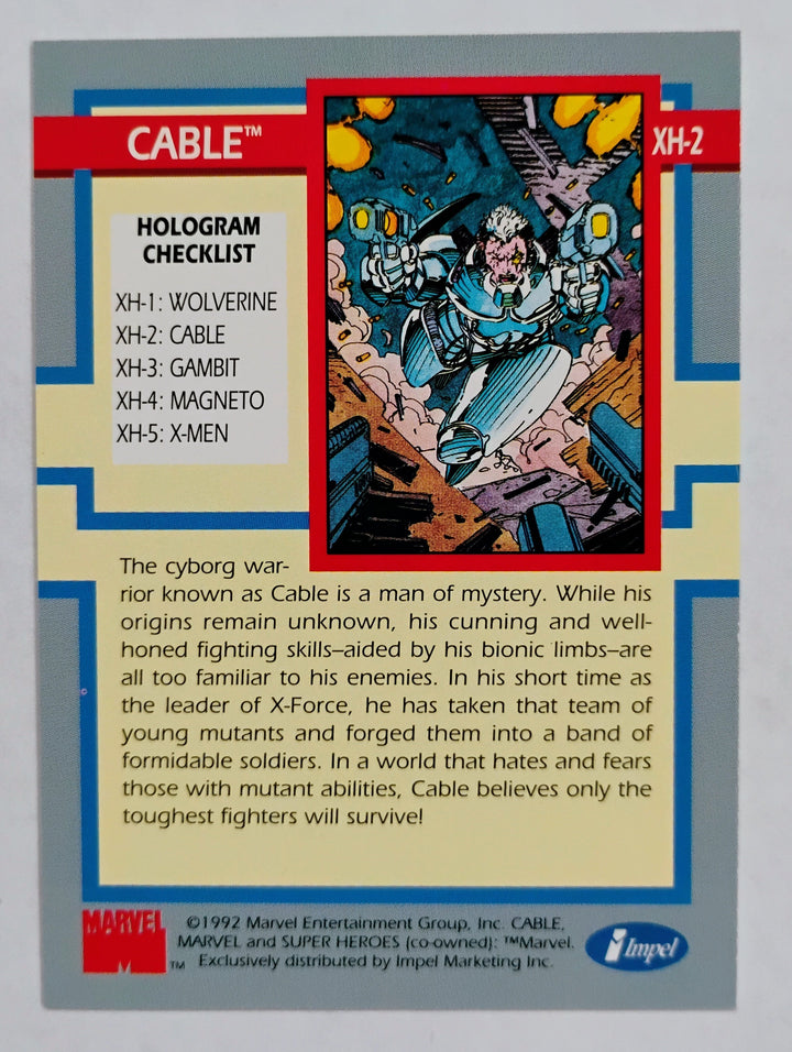 1992 Marvel Super Heros Cable #XH-2 Hologram