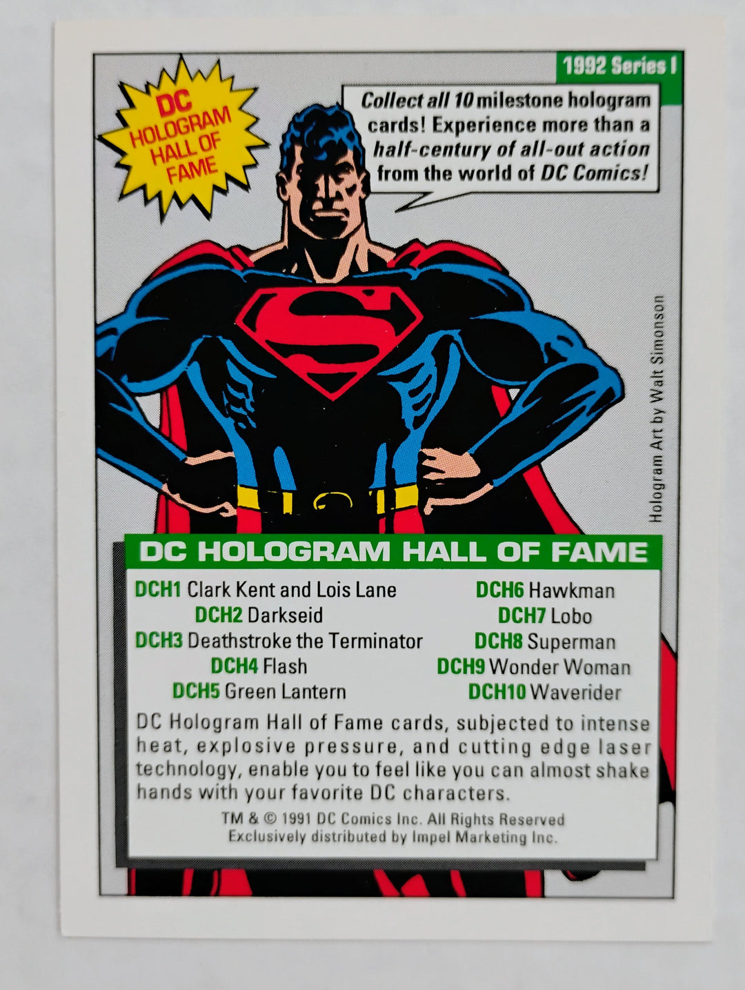 1991 DC Comics Series 1 Green Lantern #NNO Hologram