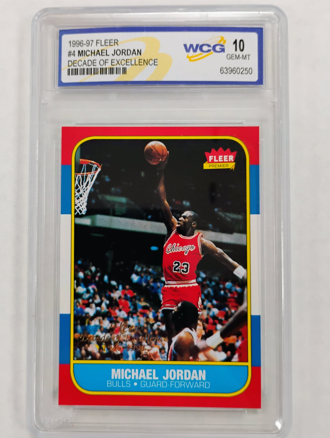 1996-97 Fleer Michael Jordan #4 Decade Of Excellence WCG 10