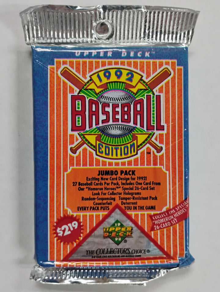 1992 Upper Deck Baseball Jumbo Sealed Pack