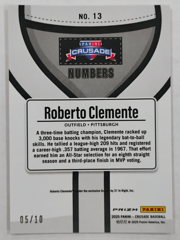 2025 Panini Crusade Baseball Roberto Clemente #13 Prizm #'d05/10