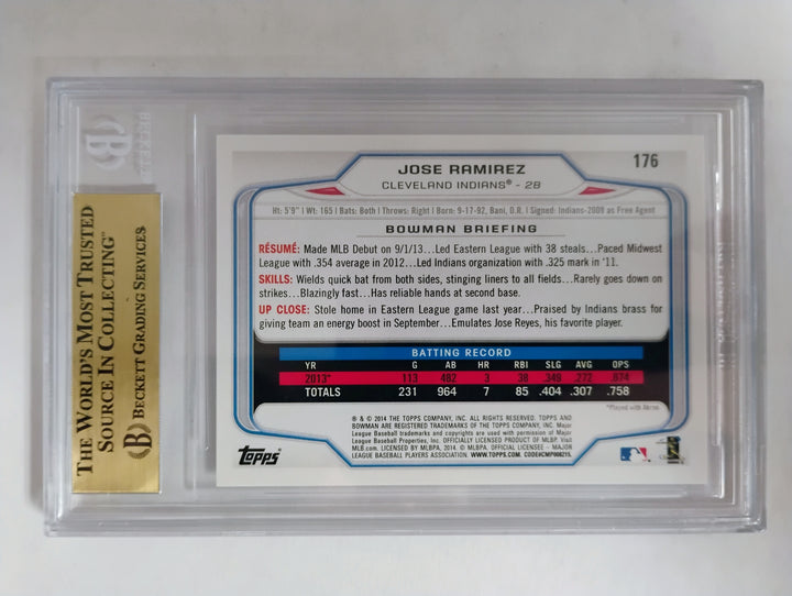 2014 Bowman Baseball Jose Ramirez Rookie BGS9.5