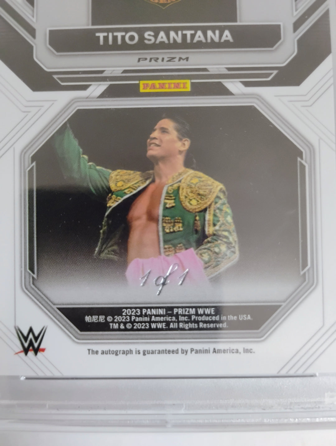 2023 Prizm WWE Wrestling Tito Santana Sensational Signiture Black Prizm 1/1 PSA GEM Mint 10