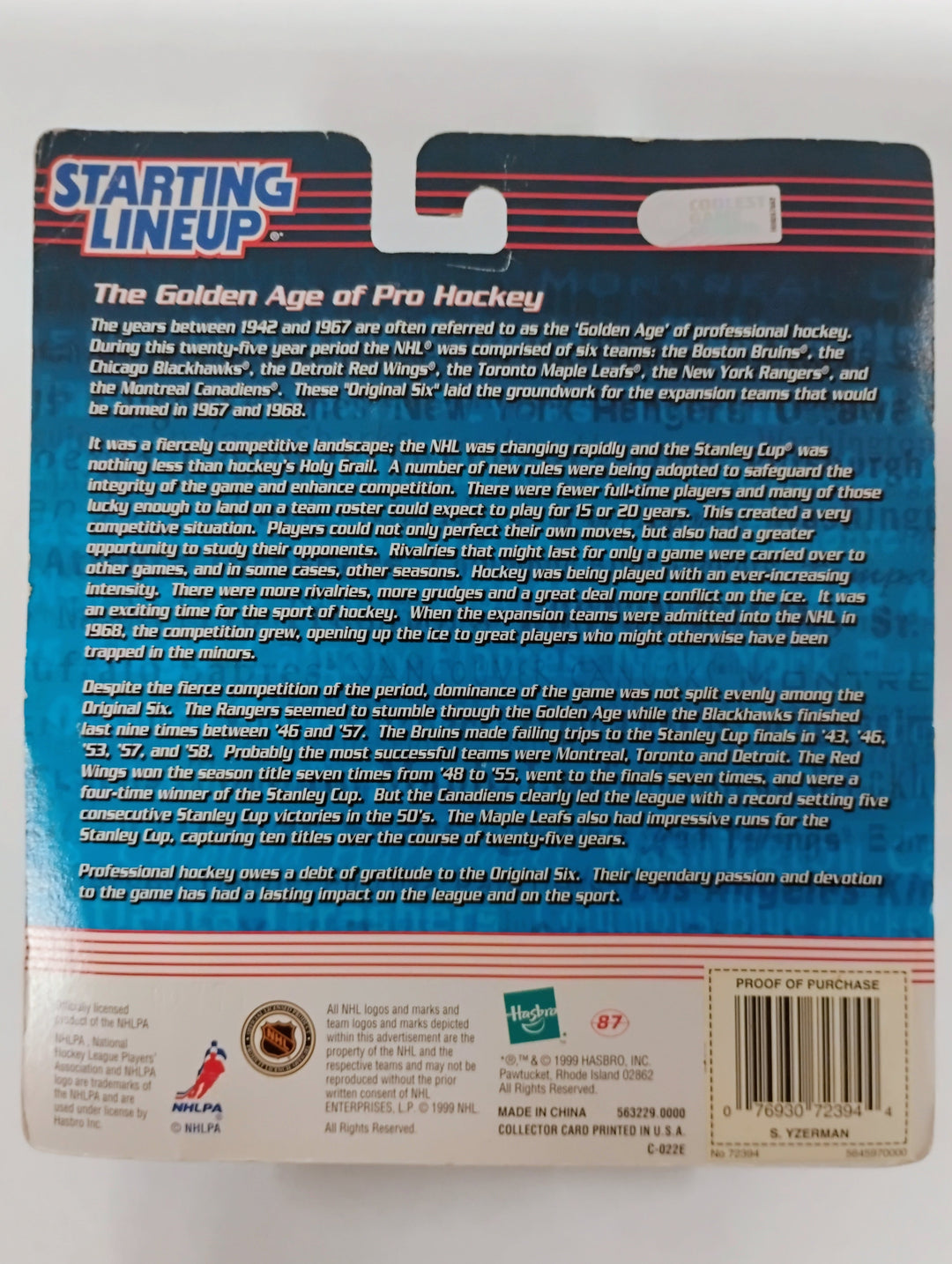 1999 Hasbro Starting Lineup Steve Yzerman Hockey 1999-2000