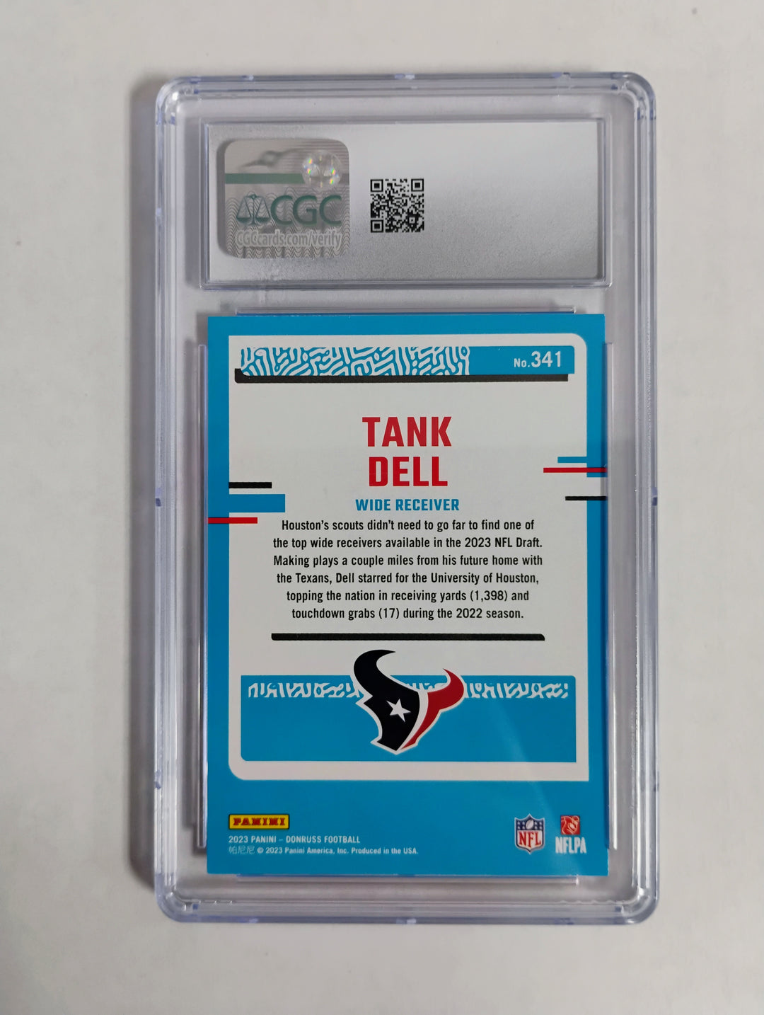 2023 Donruss Football  Tank Dell #341 CGC Gem Mint 10