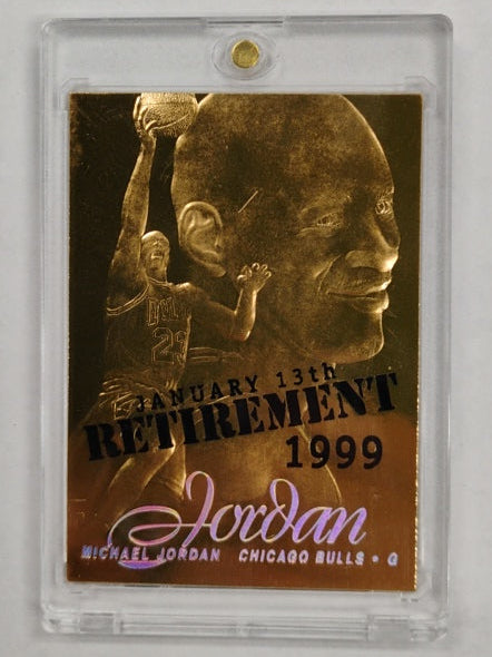 1997 Flair Legacy Basketball Michael Jordan 23K Gold 1999 Retirement 1999