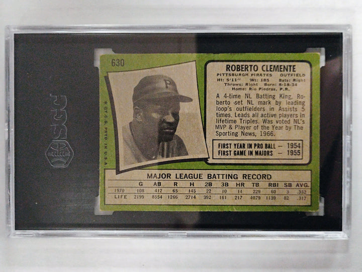 1971 Topps Baseball Roberto Clemente #630 SGC 3 VG