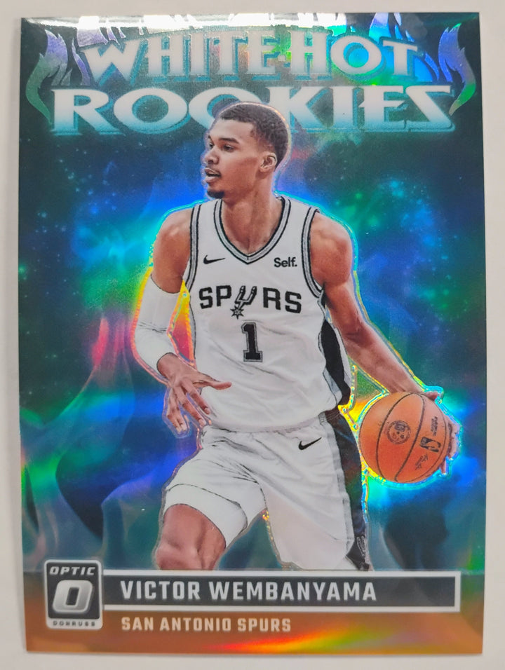 2023-24 Panini Prizm Basketball Victor Wembanyama RC #2 White Hot Rookies Orange Prizm /39