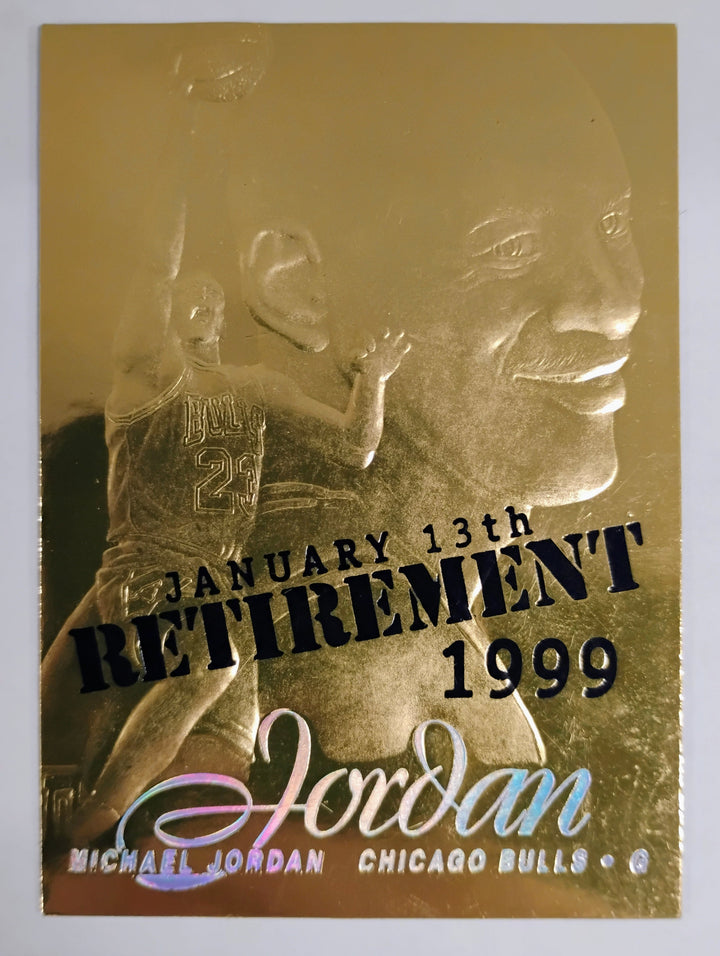 1997 Flair Legacy Basketball Michael Jordan 23K Gold 1999 Retirement 1999