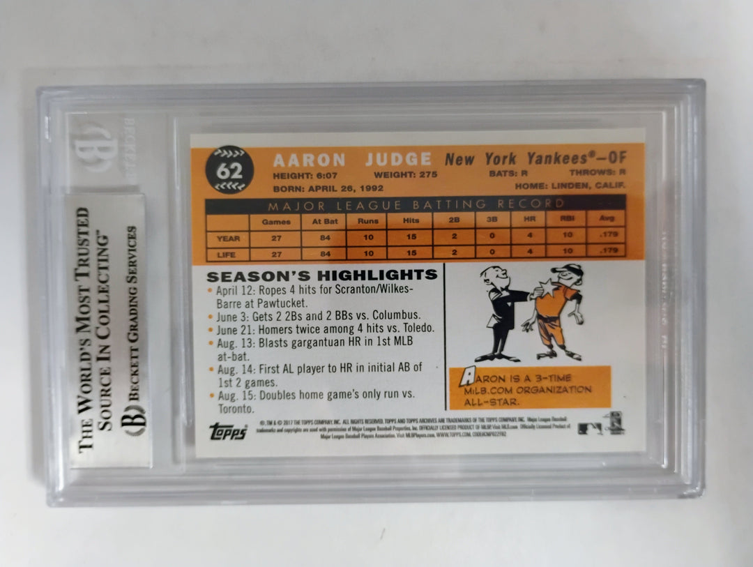 2017 Topps Archives Baseball Aaron Judge RC #62 BGS 9 Mint
