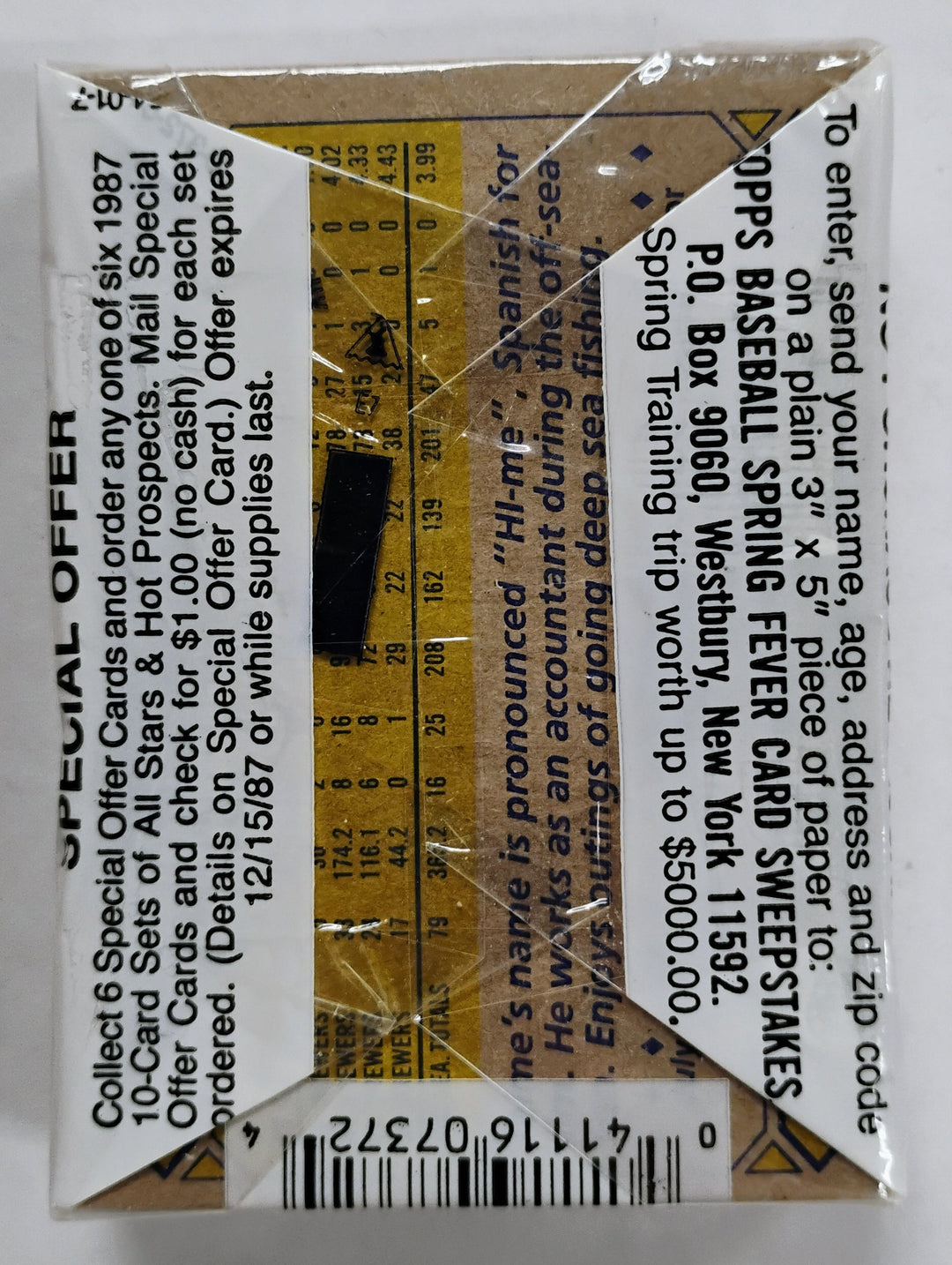 1987 Topps Baseball Cello Pack