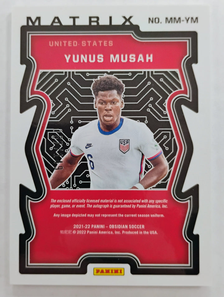 2021-22 Panini Obsidian Yubus Musah #NM-YM Matrix 067/149