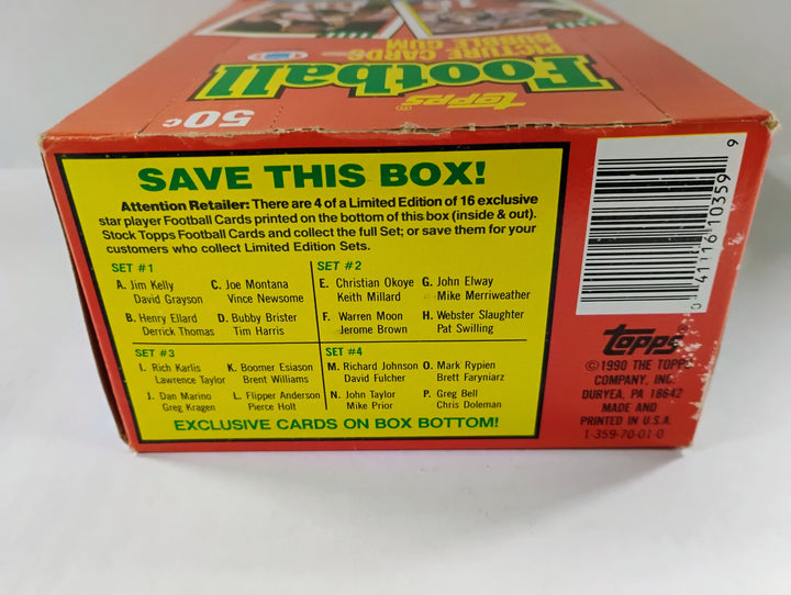 1990 Topps Football Wax Box