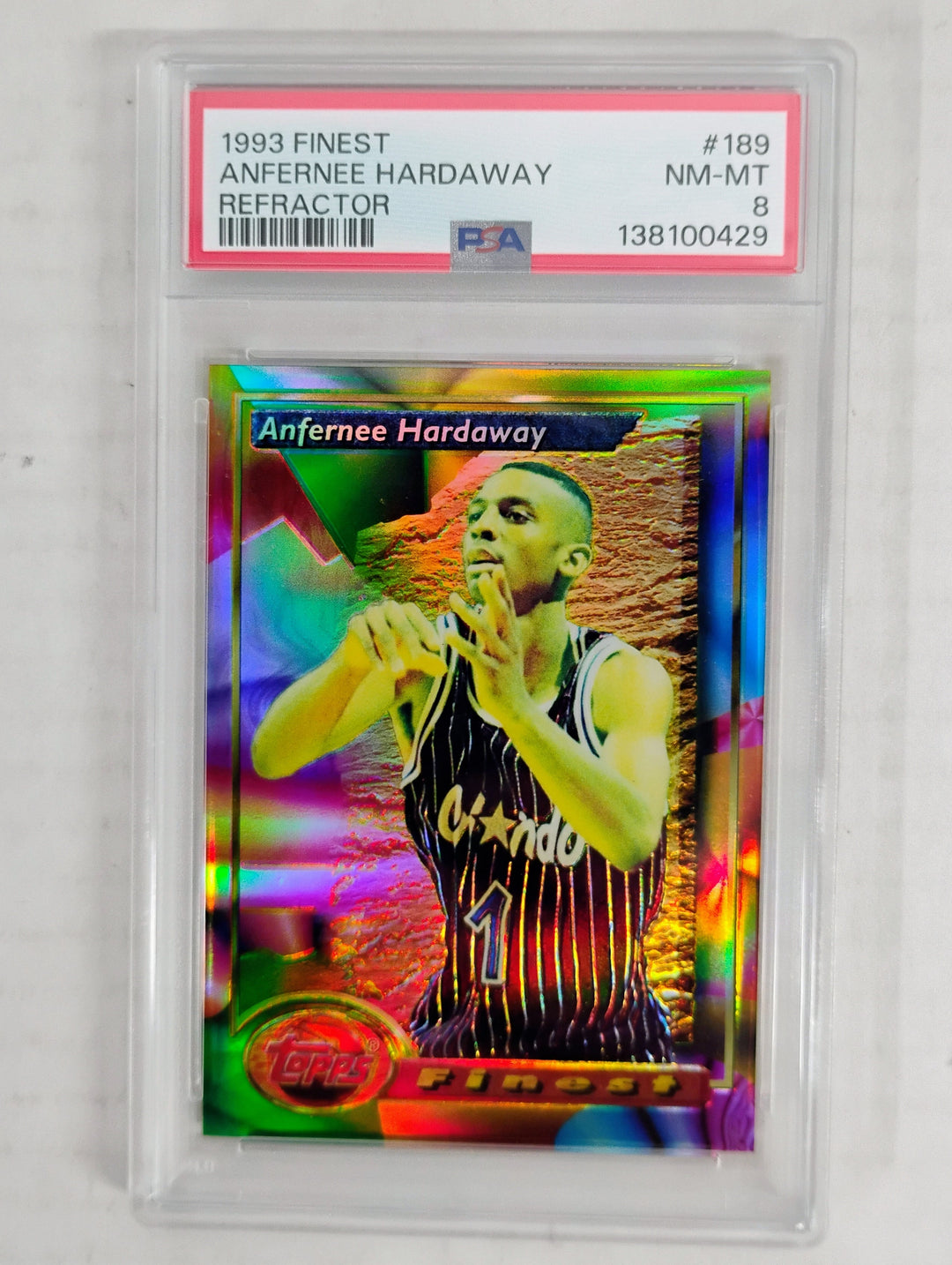 1993 Topps Finest Anfernee Hardaway #189 Refractor PSA 8 NM-MT