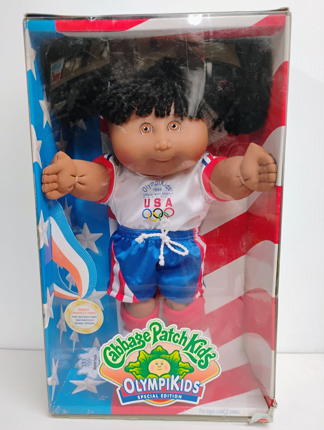 1996 Mattel Cabbage Patch Kids Mariah Satcie Soccer OlympiKids Special Edition In Box