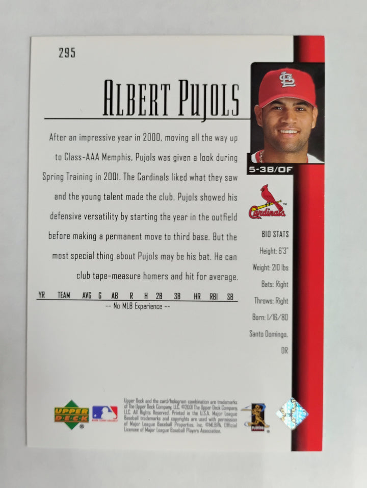2001 Upper Deck Baseball Albert Pujols RC #295