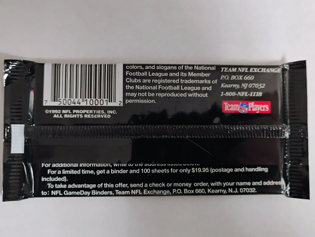 1992 Fleer Game Day Football Sealed Pack