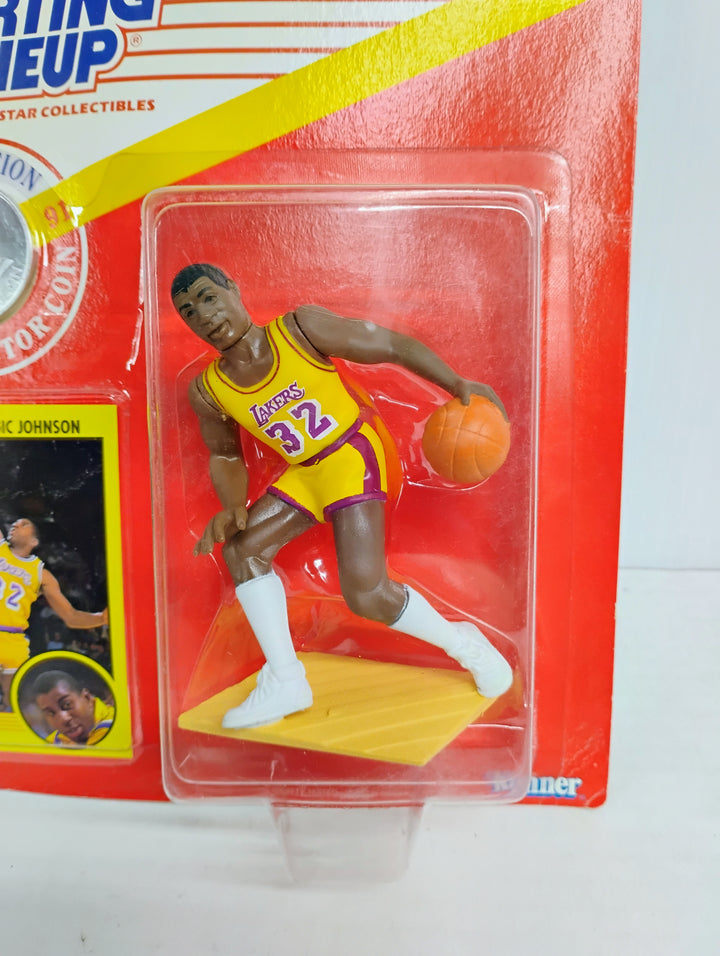 1991 Starting Lineup Magic Johnson Dribbling  Silver Coin