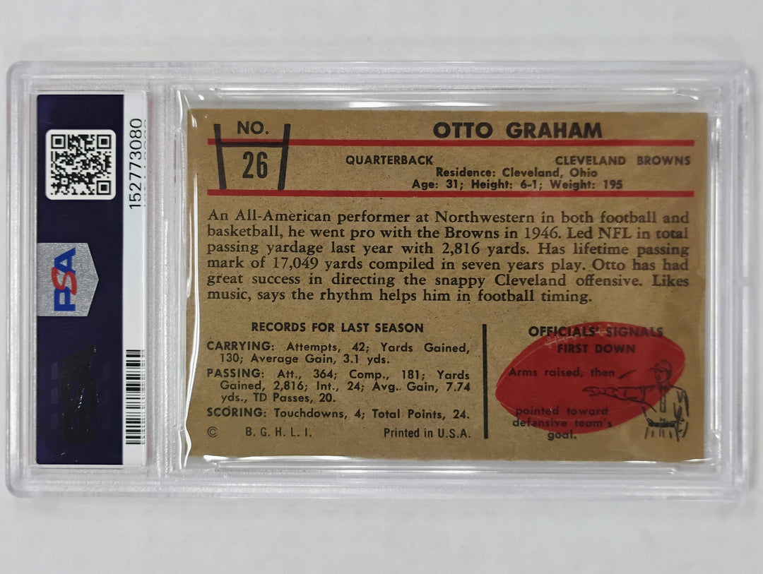 1953 Bowman Football Otto Graham #26 PSA 6 EX-NM