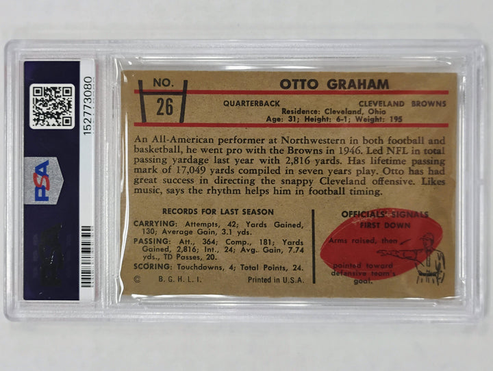 1953 Bowman Football Otto Graham #26 PSA 6 EX-NM