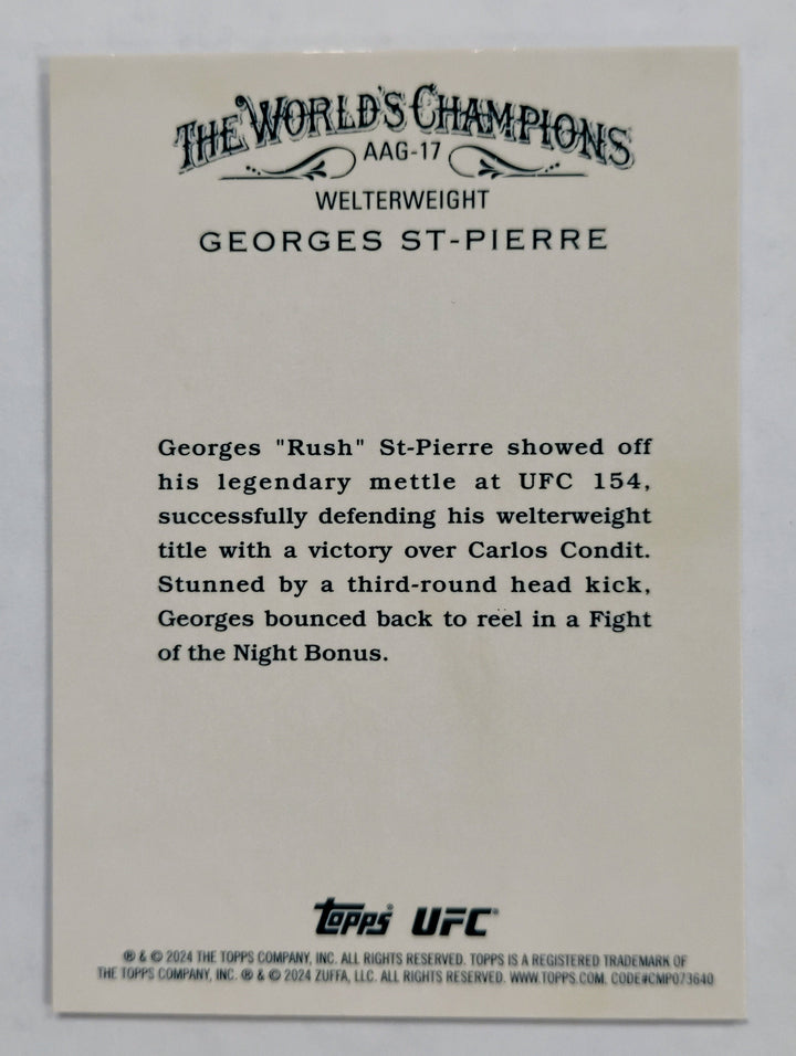 2024 Topps Allen Ginter UFC Georges St-Pierre The World's Champions #AAG-17