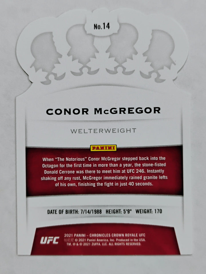 2021 Panini Chronicles Crown Royale UFC Conor McGregor #14 Die Cut