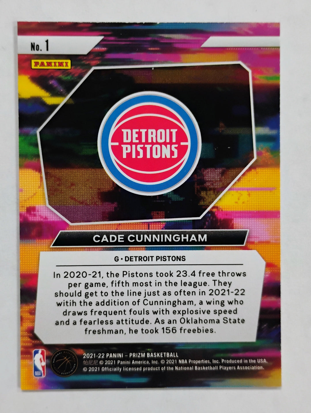 2021-22 Panini Prizm Basketball Cade Cunningham #1 Instant Impact
